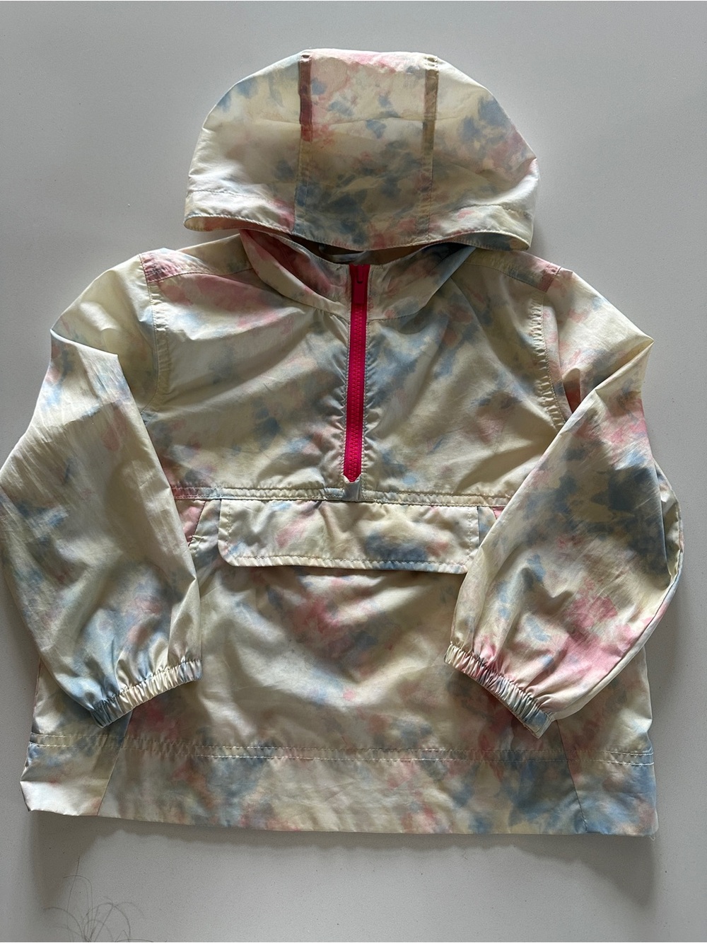 GAP Kids Toddler Tie-Dye Rainbow Raincoat Zipper Pull Over Jacket